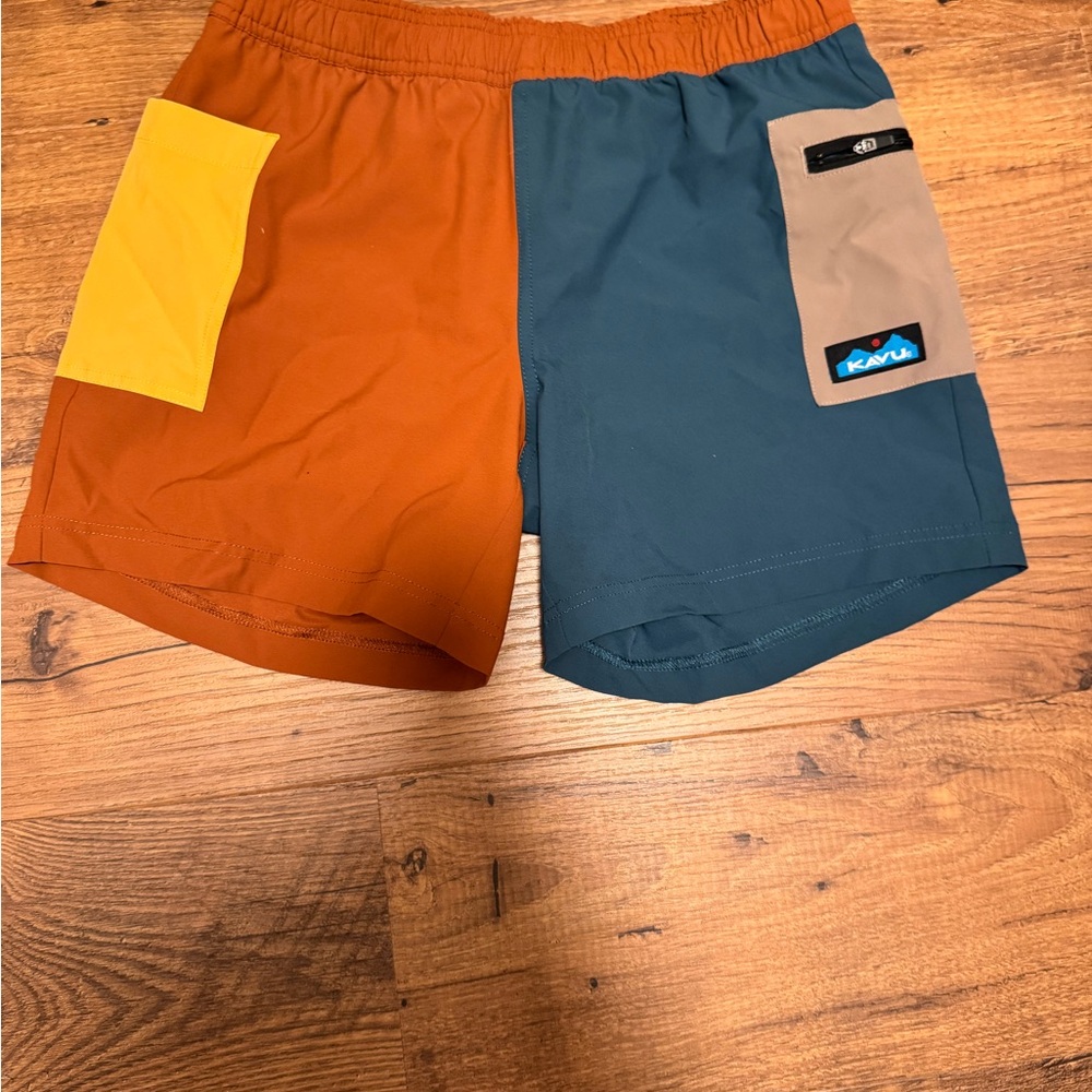 Kavu women’s Two-Tone Shorts - Orange and Blue